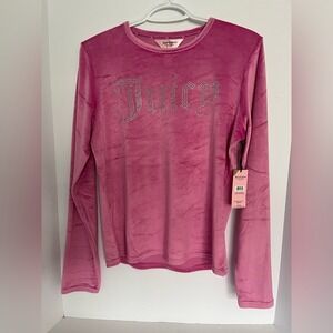 Juicy Couture Velour Rhinestone "Sleepwear" Long Sleeve Top - NWT
